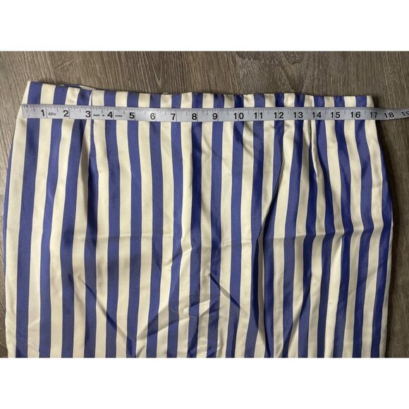 Vintage 90s Handmade Blue White Vertical Stripe Skirt and Jacket Set Sz M - Picture 14 of 16